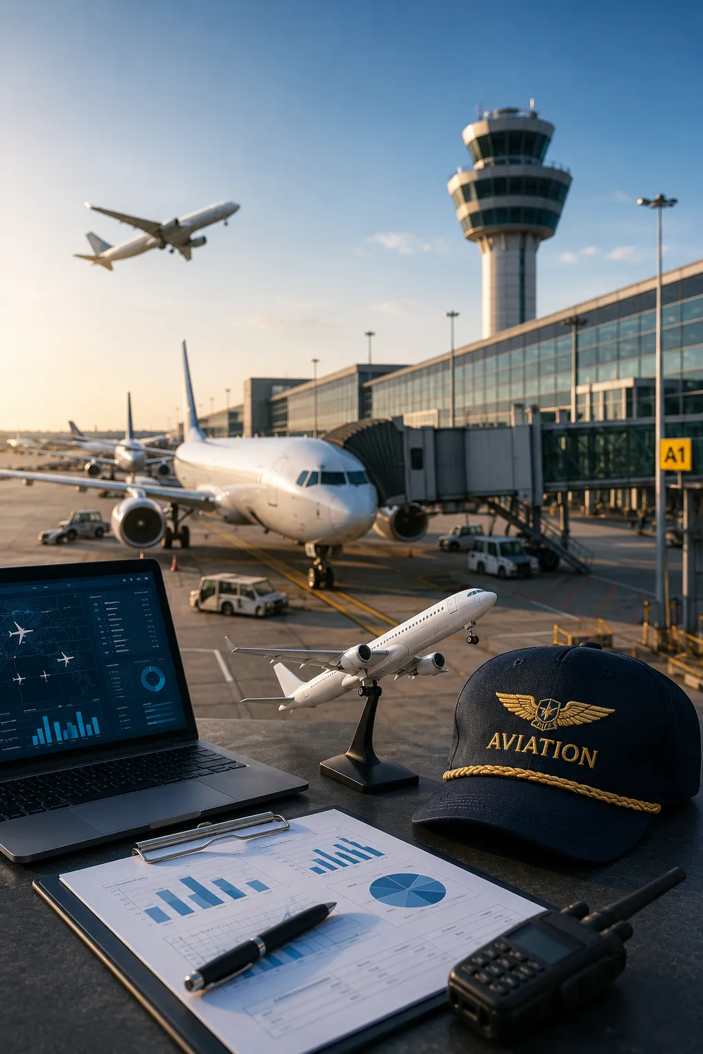 Aviation operations at golden hour