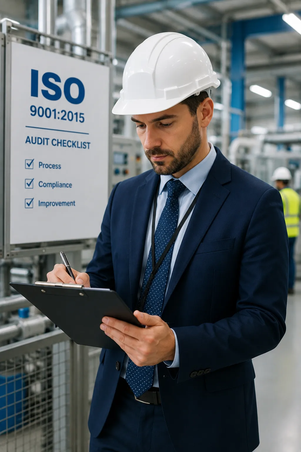ISO audit inspection in factory setting