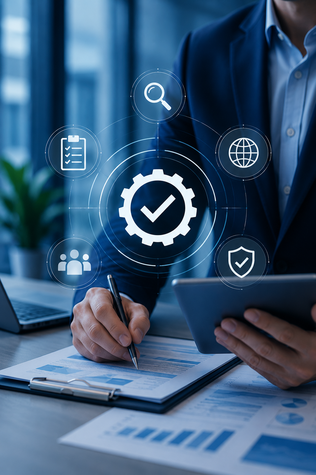 Professional business with digital interface