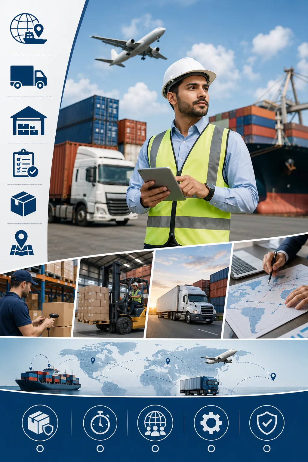 Professional logistics and transport overview

