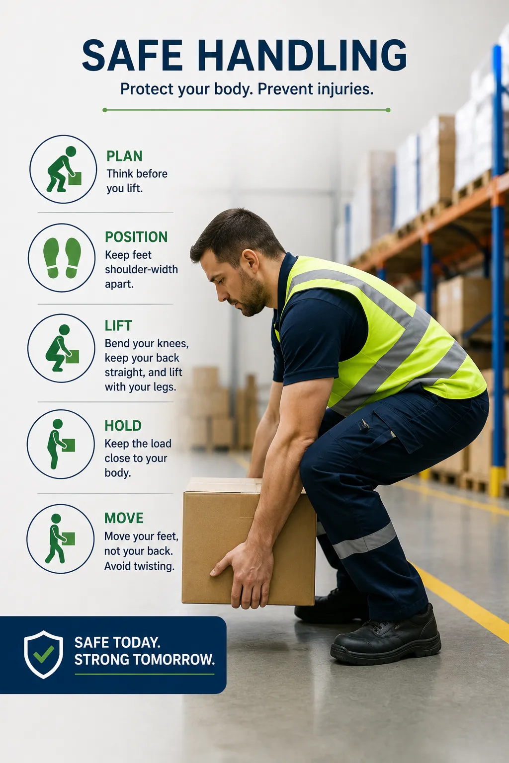 Safe lifting practices in the warehouse

